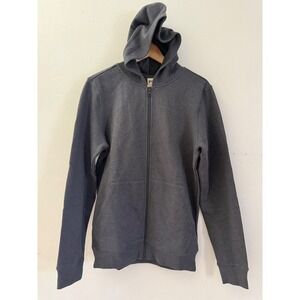 NWOT Pact Mens Organic Cotton Full Zip Hoodie Charcoal Grey Sweatshirt Small